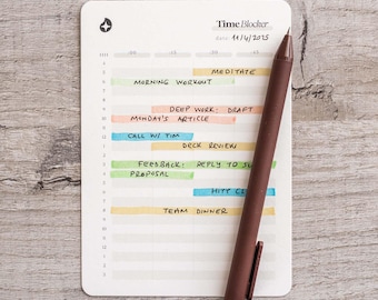 A6 Time Blocker Planner Cards | Daily To-Do List Notepad