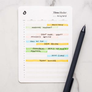 Time Blocking Planner | Hourly Planner Cards | Time & Task Tracker To Do List Cards | A6 Printed — Daily Time Block Planner