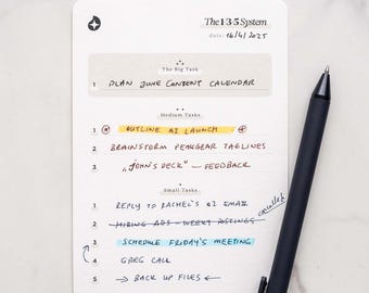 1-3-5 System — Daily To Do List Cards | Task & Priority List Tracker | Daily Schedule Planner | 1 3 5 Method Cards