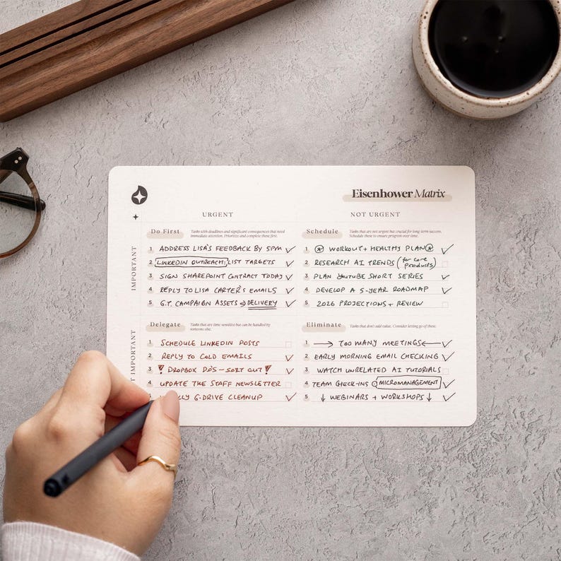 eisenhower matrix, eisenhower matrix cards, priority matrix, decision matrix, a5 card, priority tracker, priority planner, priority to do list, priority task list, productivity tracker, productivity tool, time management, to do list cards, printed cards, pros and cons list