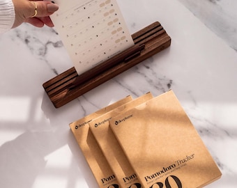 Pomodoro Tracker Cards | Walnut Stand  | Task Management | Focus/ADHD Planner  | Time Management