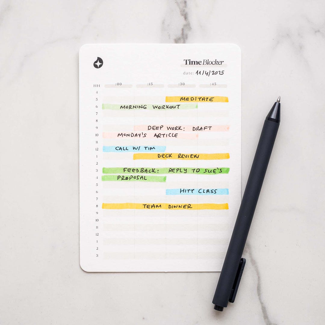 Time Blocking Planner | Hourly Planner Cards | Time & Task Tracker to ...