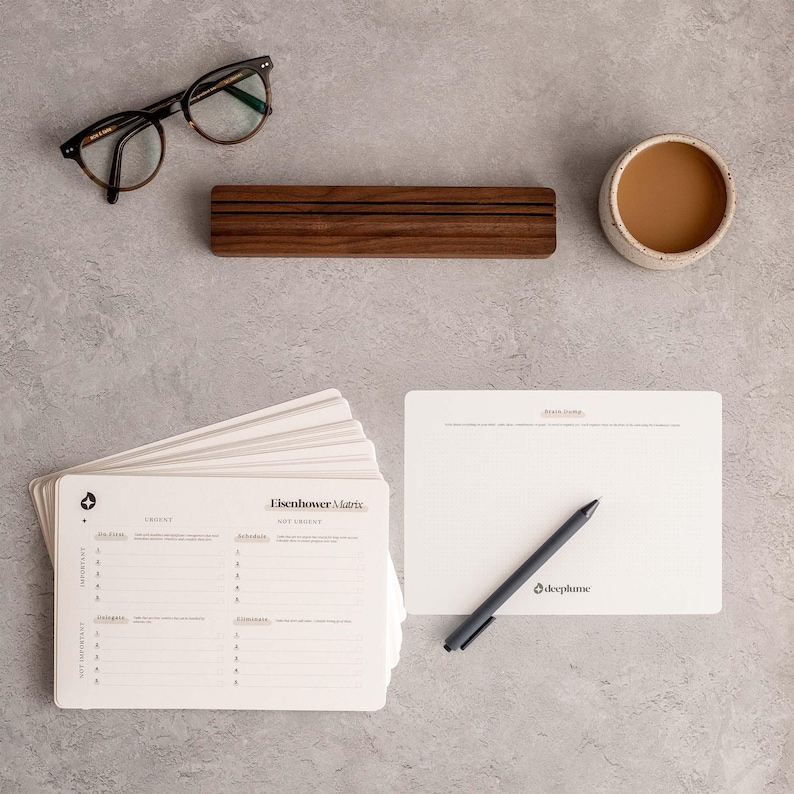 eisenhower matrix, eisenhower matrix cards, priority matrix, decision matrix, a5 card, priority tracker, priority planner, priority to do list, priority task list, productivity tracker, productivity tool, time management, to do list cards, printed cards, pros and cons list
