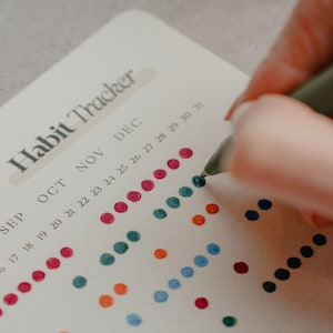 Habit Tracker Cards | Daily & Monthly Habit Tracking Calendar with Stand | Simple, Minimalist ADHD Planner | A5 Habit Tracker Journal Cards