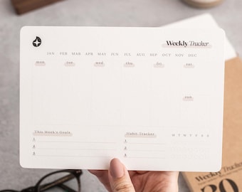 A5 Weekly Planner Cards | Undated Goals & Habit Tracker