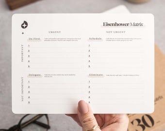 Priority Tracker Cards | Eisenhower Priority & Time Management Matrix | A5 Daily To Do List Task Tracker | Decision Matrix, Priority Planner