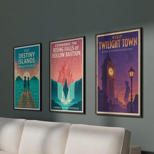 3pc SET - Kingdom Hearts Poster - Game Print