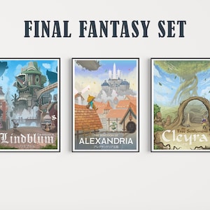 3pc SET - Final Fantasy Poster - Game Print