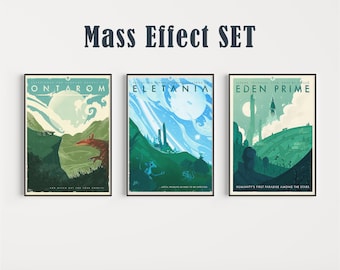 3pc SET - Mass Effect Poster - Game Print