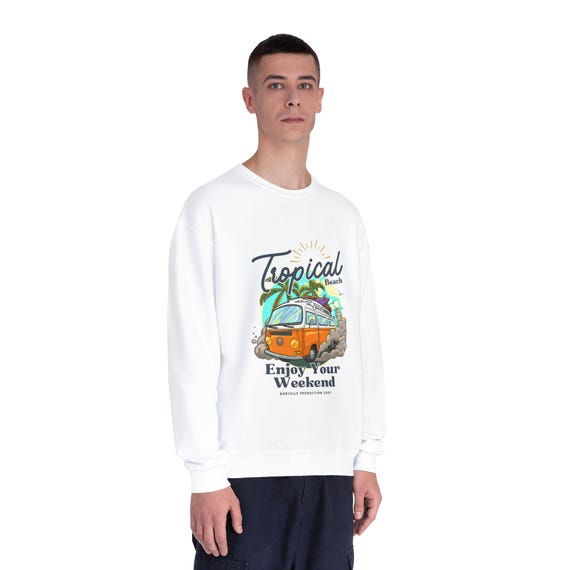 Gift,Tropical Vibes Crewneck Sweatshirt - Beach Lover Gift, Summer Chill, Retro Camper, Vacation Outfit, Mermaids & Sunsets