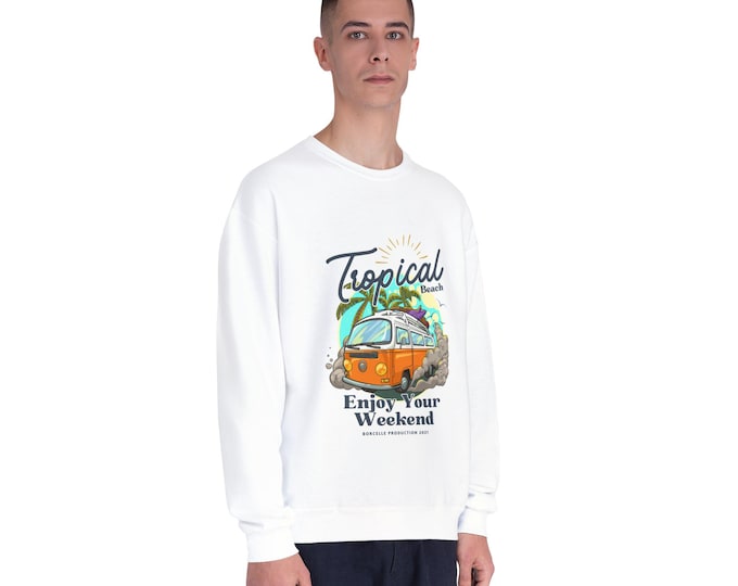 Gift,Tropical Vibes Crewneck Sweatshirt - Beach Lover Gift, Summer Chill, Retro Camper, Vacation Outfit, Mermaids & Sunsets