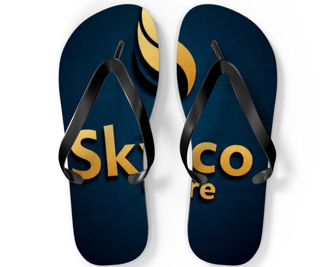 Gold Logo Beach Flip Flops | Custom Branded Flip Flops