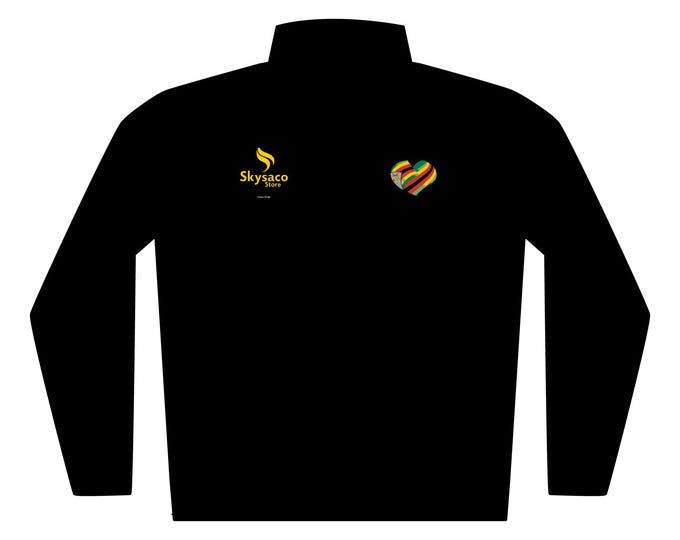 Rasta Heart Embroidered Jacket | Quilted Full-Zip Jacket