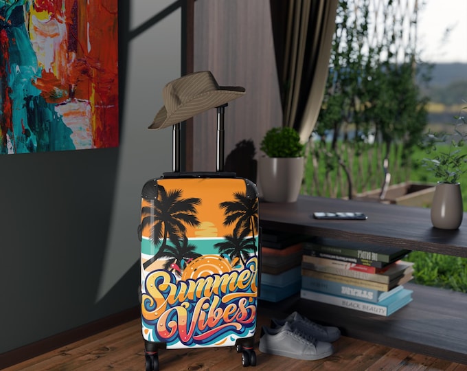 Summer Vibes Suitcase: Tropical Beach Travel Luggage