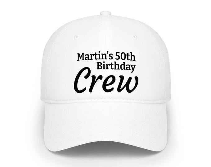 Martin's 50th Birthday Crew Cap | Red Baseball Hat