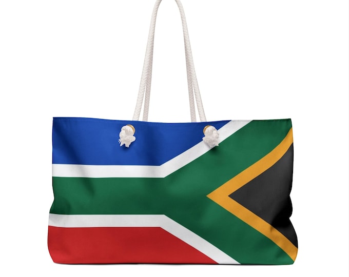 Custom Diagonal Color Block Weekender Bag | Personalized Canvas Travel Tote