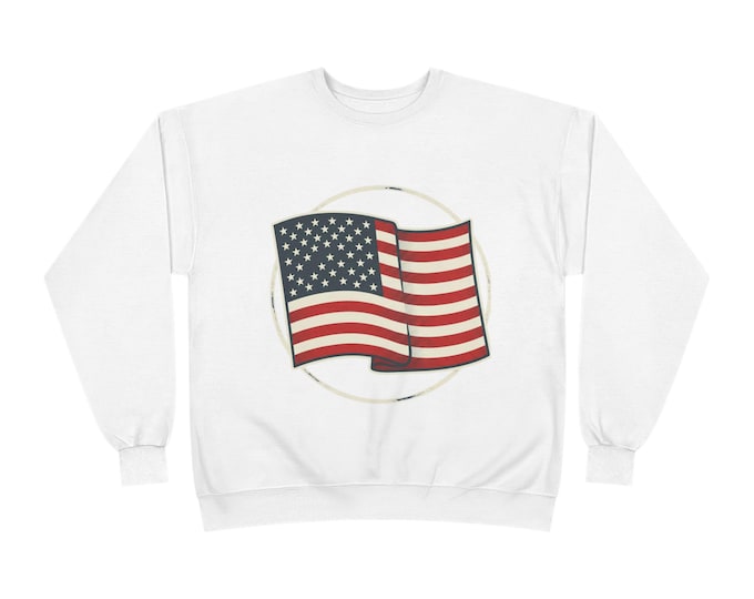 Waving American Flag Sweatshirt | USA Flag Crewneck