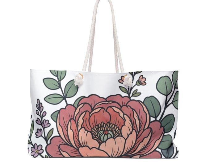 Personalized Bee Canvas Tote Bag | Custom Cute Bee Weekender Tote