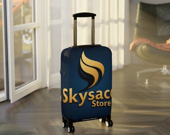 Funda de equipaje elegante: protección de viaje, funda personalizada para maleta, accesorio de viaje moderno, protector de equipaje único