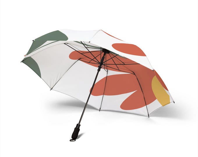Bold Abstract Flower Semi-Automatic Foldable Umbrella | Large Petal Design