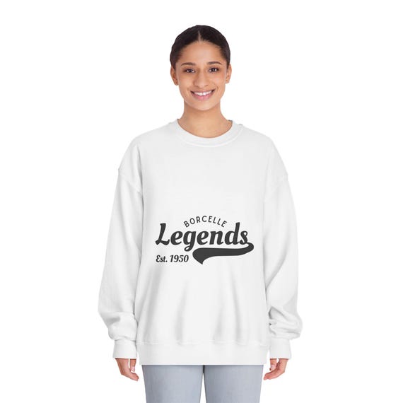 Gift,Crewneck Sweatshirt - "Borcelle Legends Est. 1950" - Cozy Gift, Casual Wear, Team Spirit, Family Reunion, Vintage Style