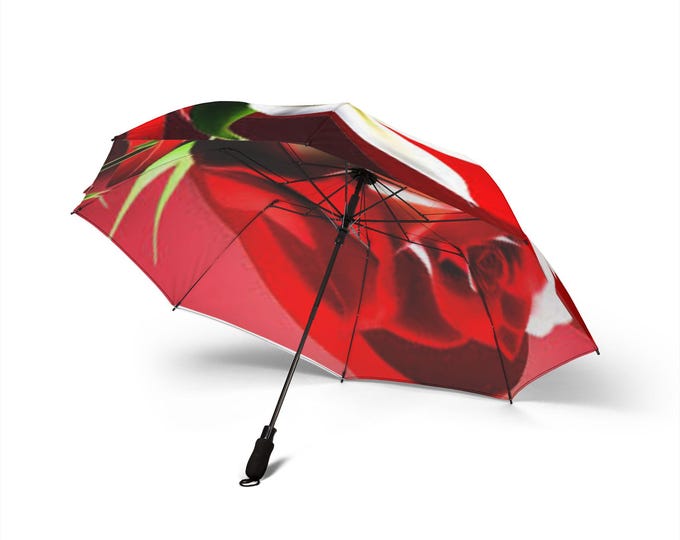 Red Rose Closeup Umbrella | Foldable Compact Floral Print