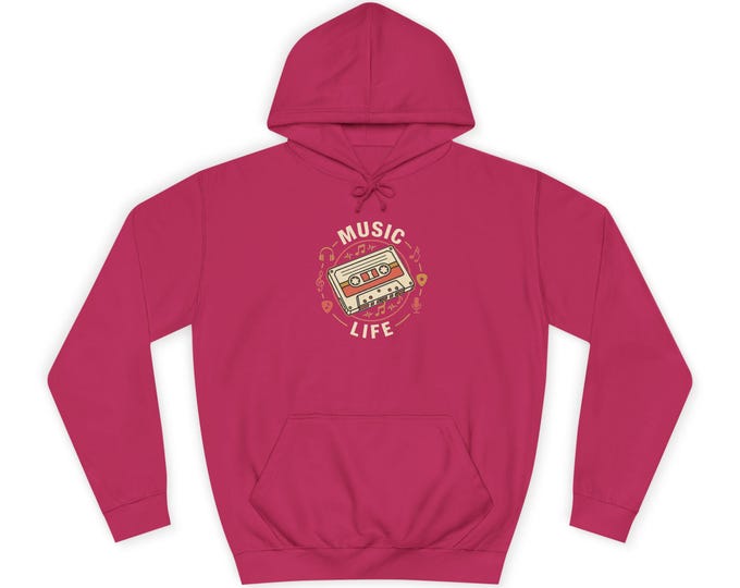 Vintage Cassette Tape Hoodie | Retro Music Life Graphic Sweatshirt