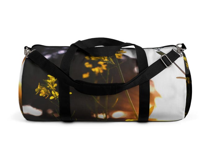 Yellow Wildflowers Duffel Bag | Botanical Floral Photo Print