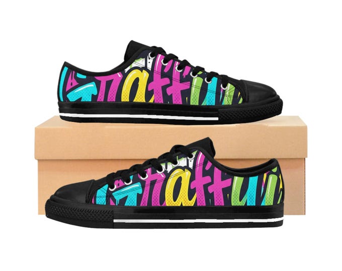 Personalized Graffiti Men's Sneakers | Custom Colorful Streetwear Shoes