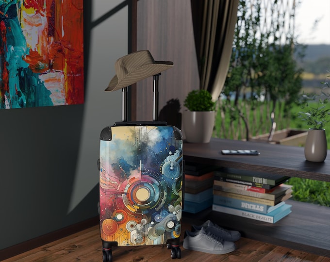 Happy and Dazzling Suitcase: Travel Luggage with Swivel Wheels