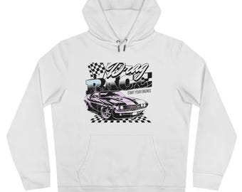Drag Race King Hooded Sweatshirt, Car Enthusiast Gift, Automotive Apparel, Racing Lover's Hoodie, Motorsport Fashion
