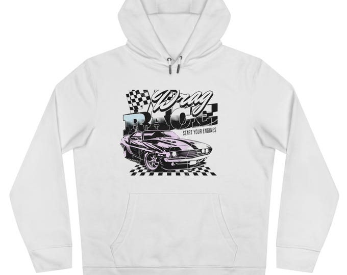 Drag Race King Hooded Sweatshirt, Car Enthusiast Gift, Automotive Apparel, Racing Lover's Hoodie, Motorsport Fashion