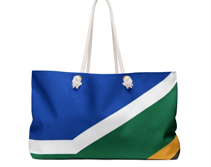 Custom Diagonal Color Block Weekender Bag | Personalized Canvas Travel Tote