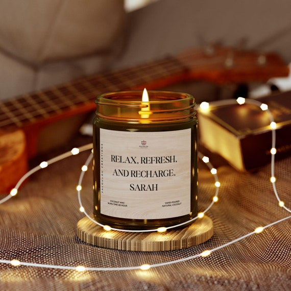 Kerze zum Entspannen, Erfrischen und Aufladen, Achtsamkeitskerze als Geschenk | Kerze zum Stressabbau für ein Spa-ähnliches Ambiente