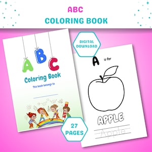 ABC Coloring Book for Kids | Printable Alphabet Tracing Worksheets A-Z | Fun Educational Activity PDF | A4 & 8.5x11 in sizes