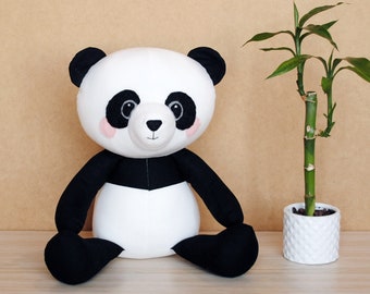 Naaipatroon panda softie PDF naaipatroon Patroon panda knuffeldier
