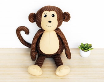 Monkey PDF Sewing Pattern. Mack the Monkey Stuffed Animal Pattern