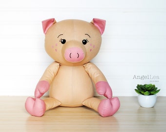 Pig Softie PDF Sewing Pattern, Poppy the Pig Stuffed Animal Pattern