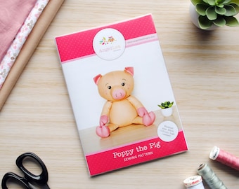 Naaipatroon varken HARDE KOPIE Papieren knuffelpatroon Poppy the Pig