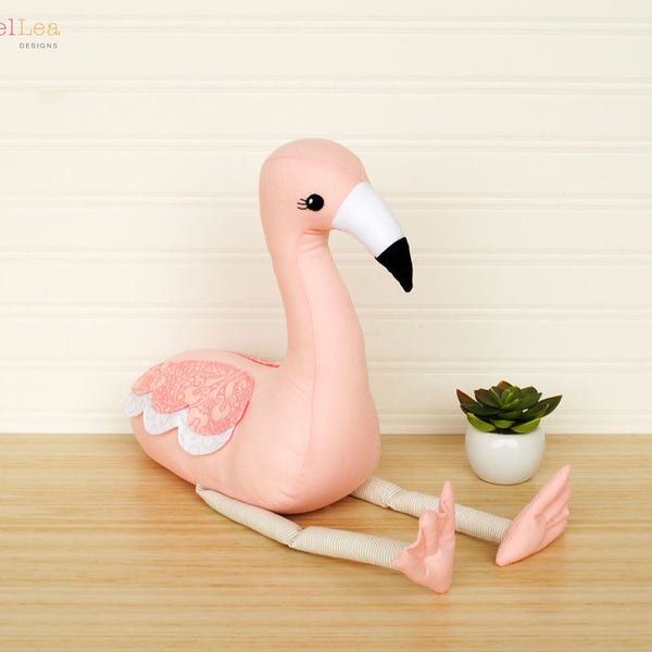 Flamingo Softie Sewing Pattern Rosie Flamingo Stuffed Animal Pattern PDF