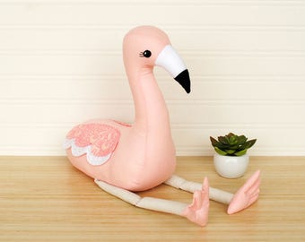 Flamingo Softie Sewing Pattern Rosie Flamingo Stuffed Animal Pattern PDF