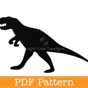 T-Rex Applique Template, Tyrannosaurus Rex Dinosaur, DIY, Children, PDF Pattern by Angel Lea Designs, Instant Download Digital Pattern image 1