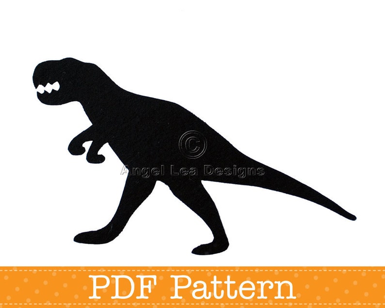 T-Rex Applique Template, Tyrannosaurus Rex Dinosaur, DIY, Children, PDF Pattern by Angel Lea Designs, Instant Download Digital Pattern image 1