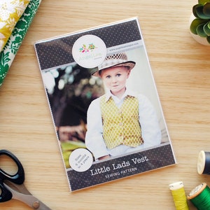 Vest Pattern HARD COPY Paper Sewing Pattern for Little Lads' Reversible Vest, Waistcoat Sewing Pattern, Make and Sell, DIY