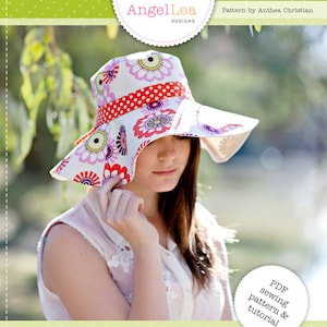 Womens Sun Hat Pattern. Spring Blooms Sunhat PDF Sewing Pattern. Reversible Wide Brimmed Sun Hat with Optional Trim image 2