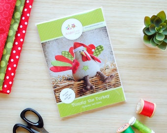 Kalkoen knuffel HARDE KOPIE Papier naaipatroon Kerstmis of Thanksgiving Kalkoen