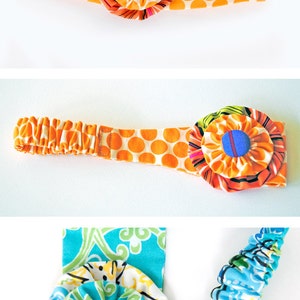 Headband Pattern. PDF Sewing Pattern for Funky Flower Headband, Reversible Cotton Fabric Head Band, Make and Sell, DIY By Angel Lea Designs image 4