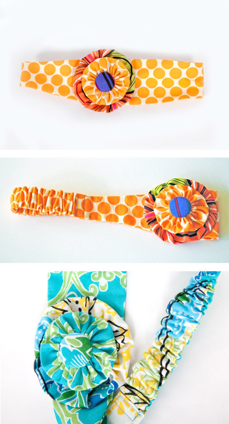 Headband Pattern. PDF Sewing Pattern for Funky Flower Headband, Reversible Cotton Fabric Head Band, Make and Sell, DIY By Angel Lea Designs image 4