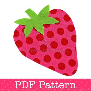 Strawberry Applique Template, Fruit, Food, DIY, Children, PDF Pattern ...