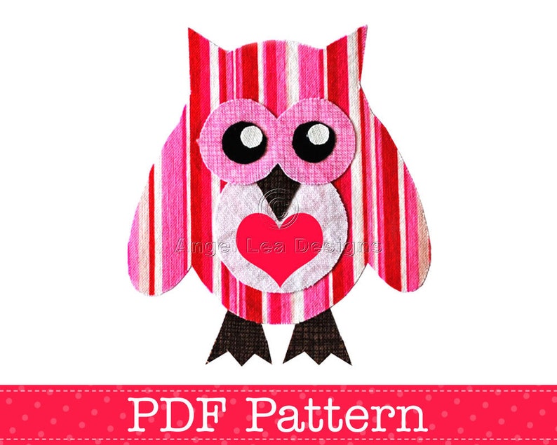 Owl on Branch Applique Template, Bird, Animal, DIY, Children, PDF Pattern by Angel Lea Designs, Instant Download Digital Pattern image 2